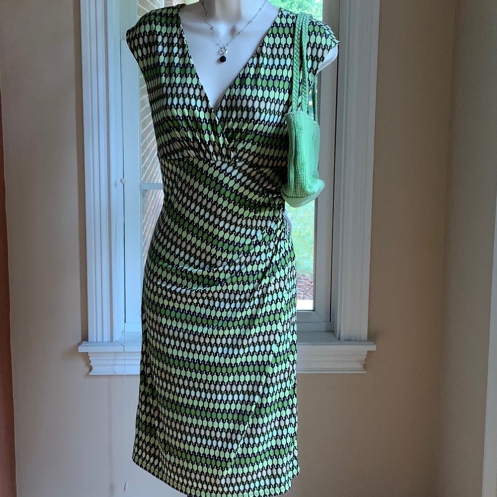 NWT Figure Flattering Surplice Faux Wrap Dress